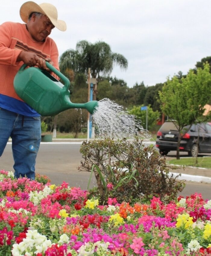 Mês começa com os jardins e canteiros públicos floridos