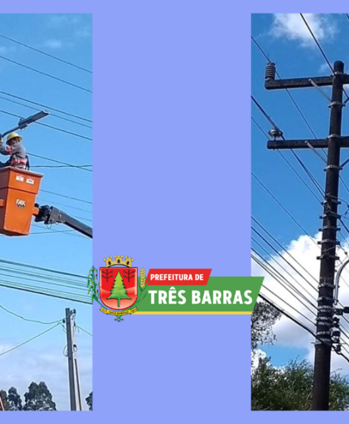 Modernização: lâmpadas comuns com defeito serão substituídas por luminárias de LED em Três Barras