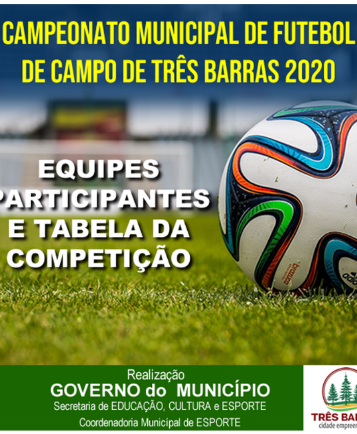 Nove equipes disputarão o Campeonato de Futebol de Campo de Três Barras; Confira a tabela