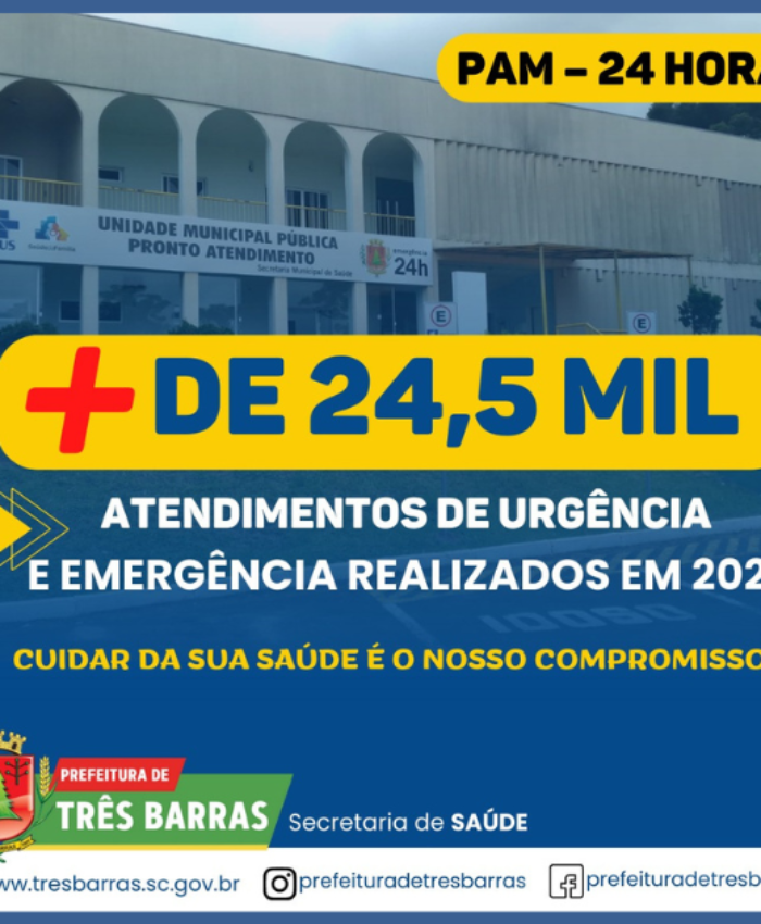 PAM 24h de Três Barras realizou mais de 24,5 mil atendimentos em 2022