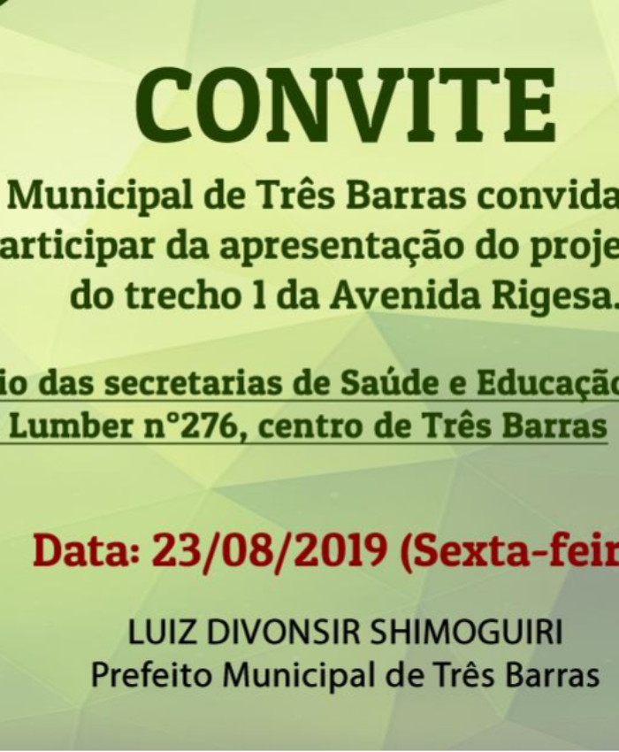 Projeto de revitalização da Avenida Rigesa será apresentado nesta sexta-feira