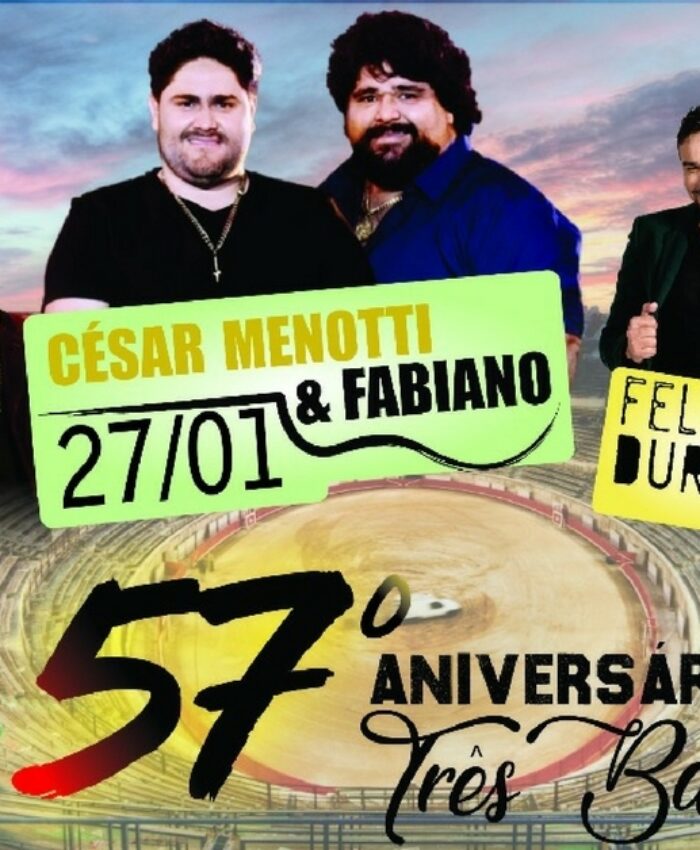 Público terá shows nacionais e rodeio country no aniversário de Três Barras