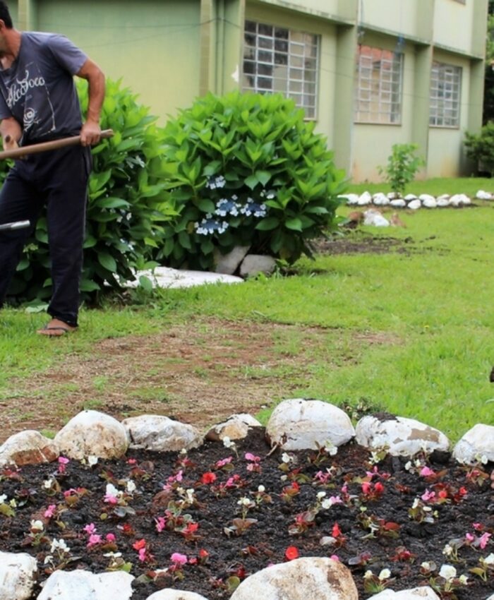 Região central da cidade recebe novas mudas de flores