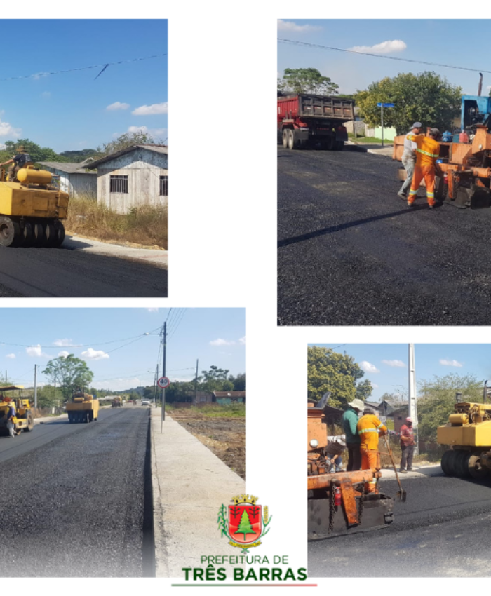 Rua Canoinhas começa a receber asfalto numa extensão de 505 metros lineares