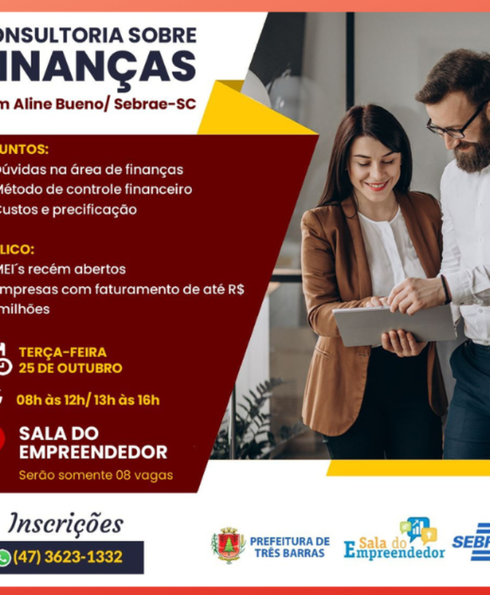 Sala do Empreendedor está com inscrições abertas para consultoria sobre Finanças