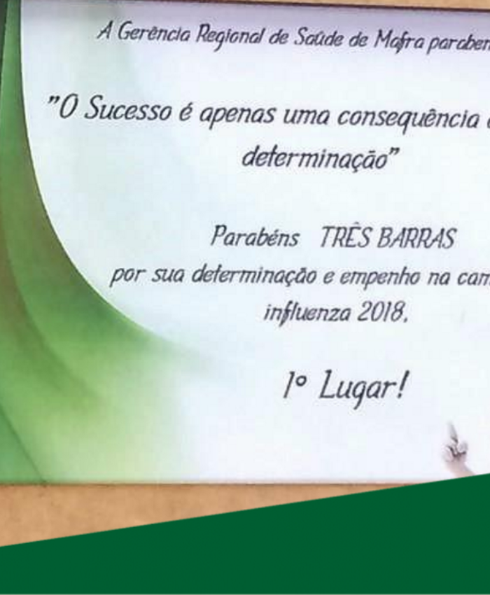 Saúde de Três Barras é reconhecida por sucesso na vacinação contra a gripe