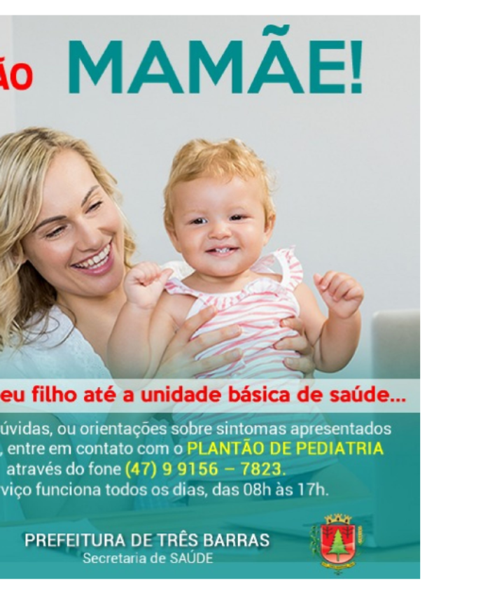 Saúde de Três Barras oferece Plantão de Pediatria via telefone