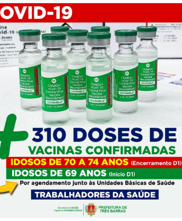 Saúde de Três Barras realiza vacinação neste domingo, mas apenas por agendamento