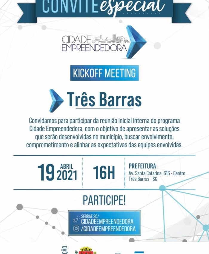 TRÊS BARRAS ANUNCIA PARCERIA COM SEBRAE E LANÇA PROGRAMA CIDADE EMPREENDEDORA NA PRÓXIMA SEGUNDA-FEIRA