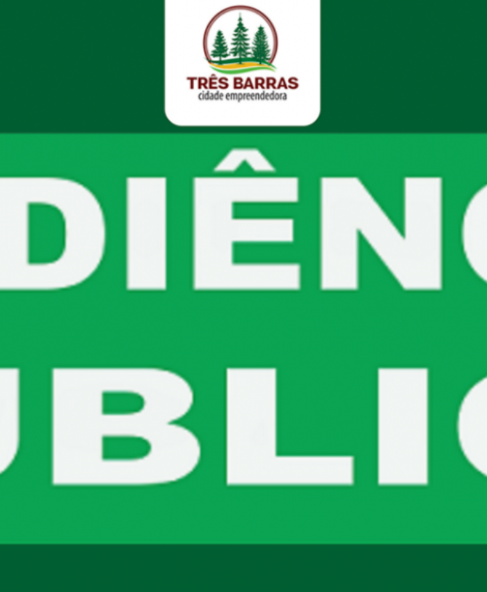 Três Barras discutirá LDO em audiência pública no dia 26 de julho