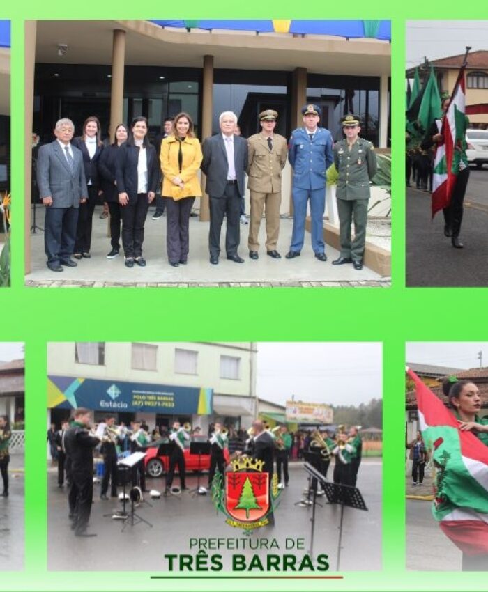 Três Barras manteve cerimonial em frente à Prefeitura como forma de homenagear o bicentenário da Independência
