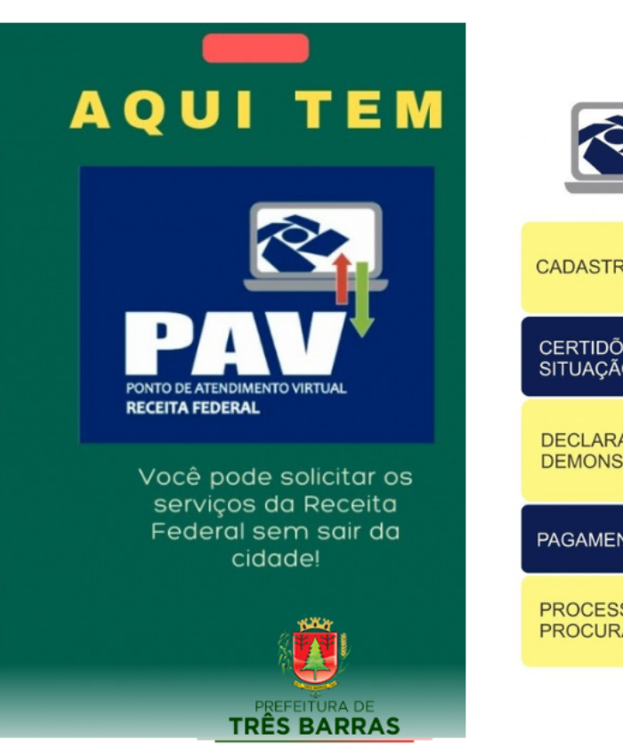 Três Barras passa a contar com Ponto de Atendimento Virtual da Receita Federal