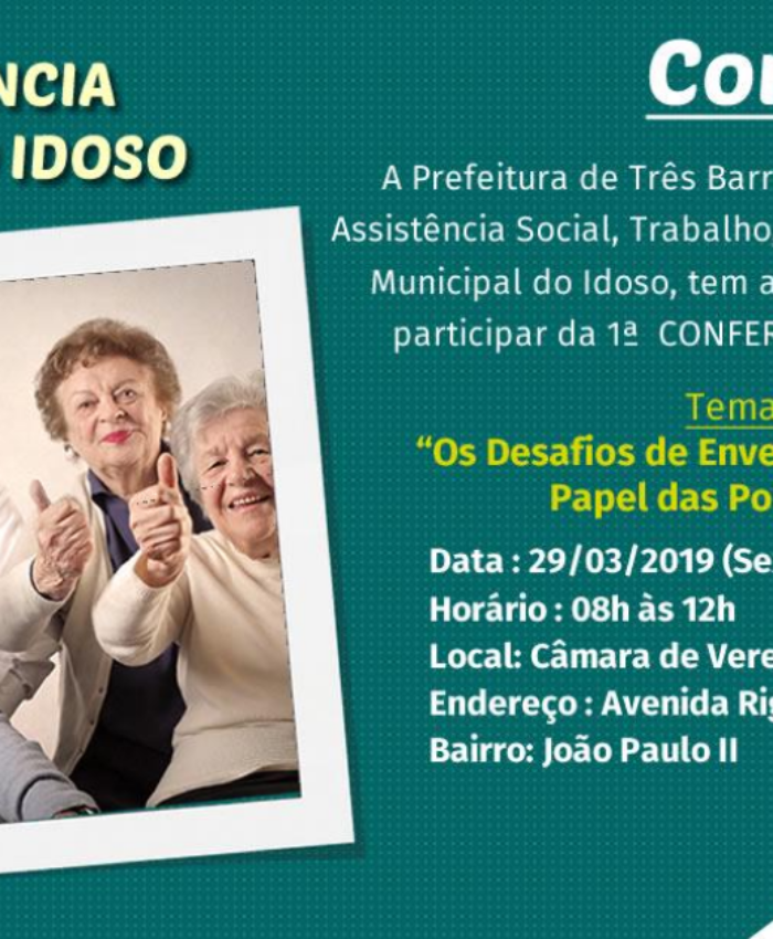 Três Barras promove 1ª Conferência Municipal do Idoso nesta sexta-feira