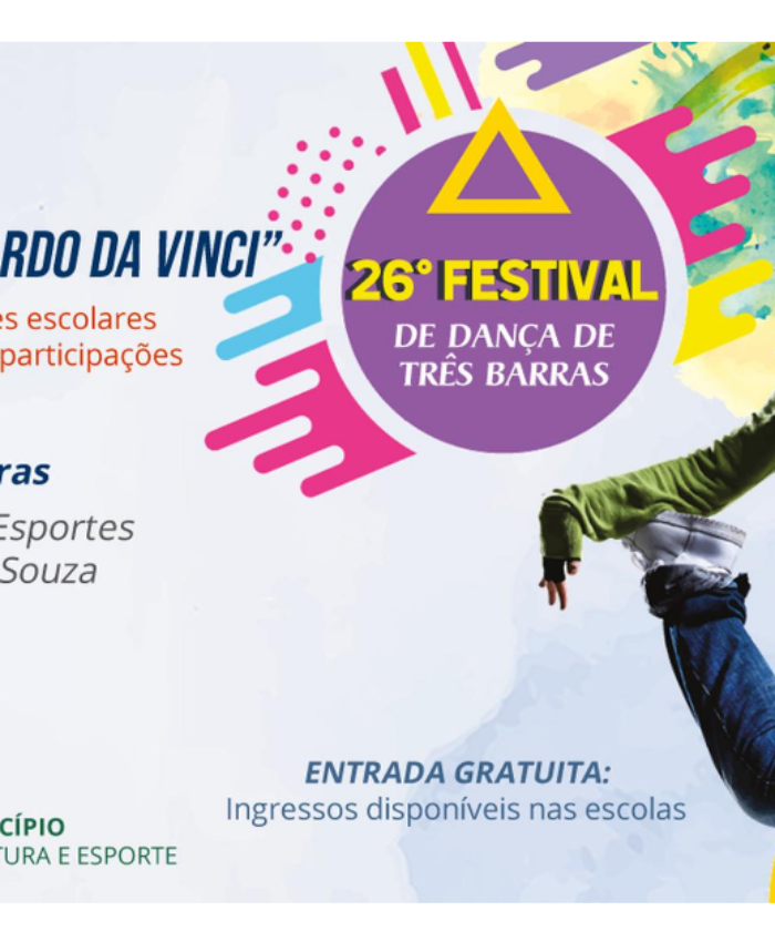 Três Barras realiza 26° Festival de Dança nos dias 06 e 07 de dezembro
