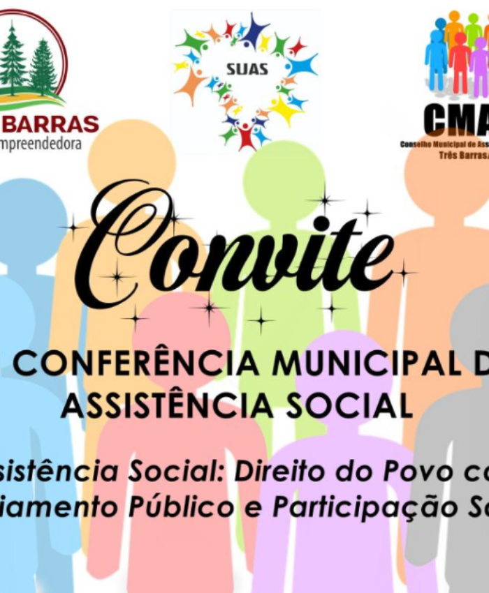 Três Barras realiza Conferência Municipal de Assistência Social no dia 28 de agosto