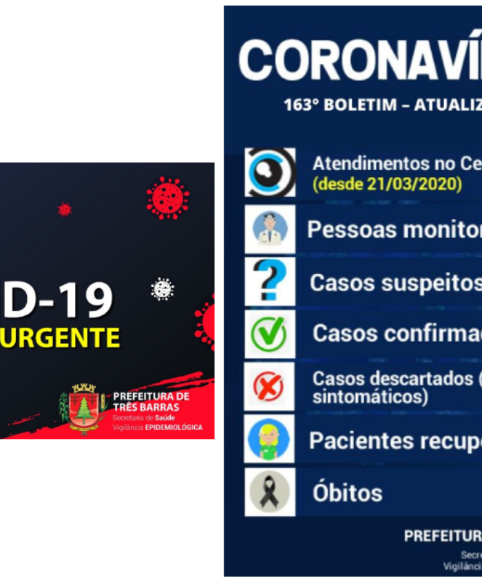 Três Barras registra três novos casos de covid-19 neste final de semana