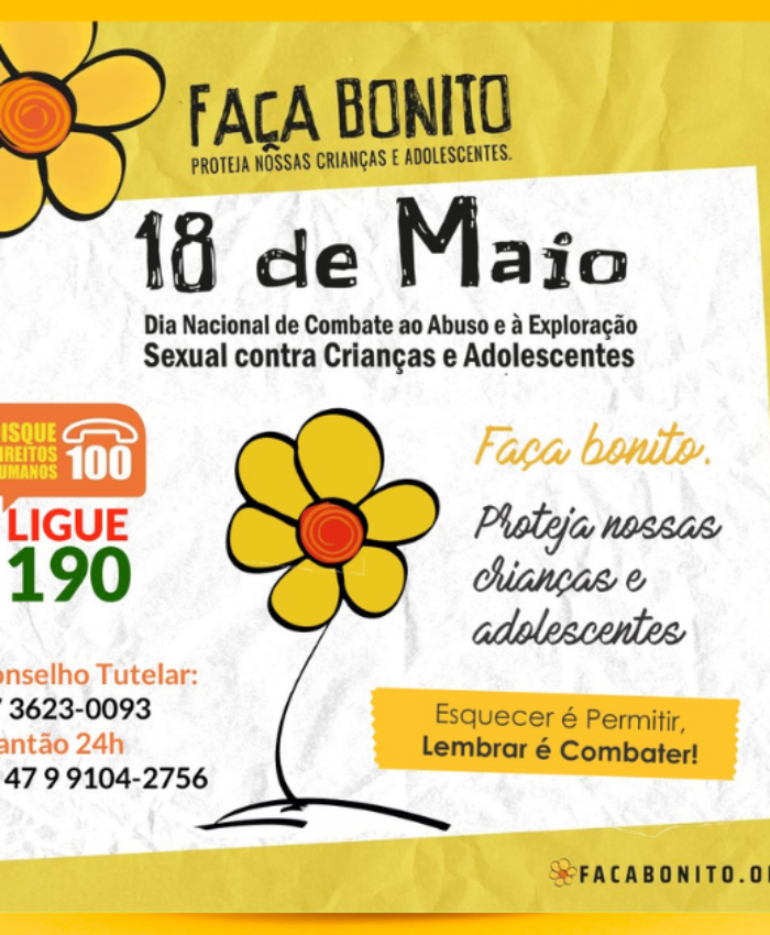 Três Barras terá ações no Dia Nacional de Combate ao Abuso e Exploração Sexual contra Crianças e Adolescentes