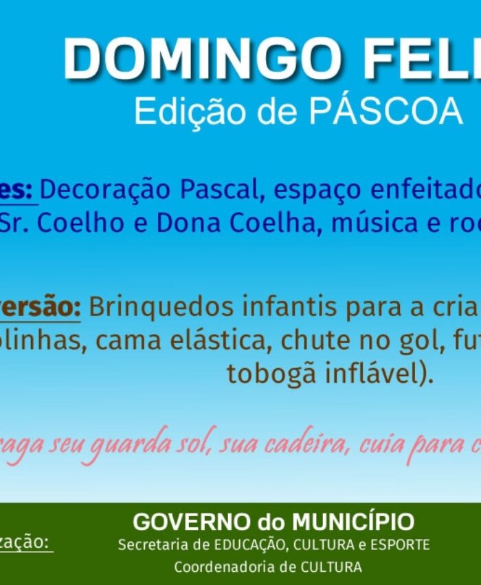 Três Barras terá atividade especial neste domingo de Páscoa