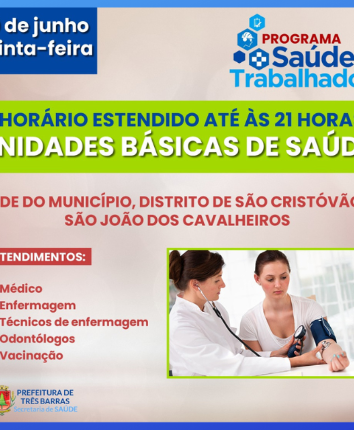 UBS ficarão abertas até às 21 horas para atender trabalhadores nesta quinta-feira, 30