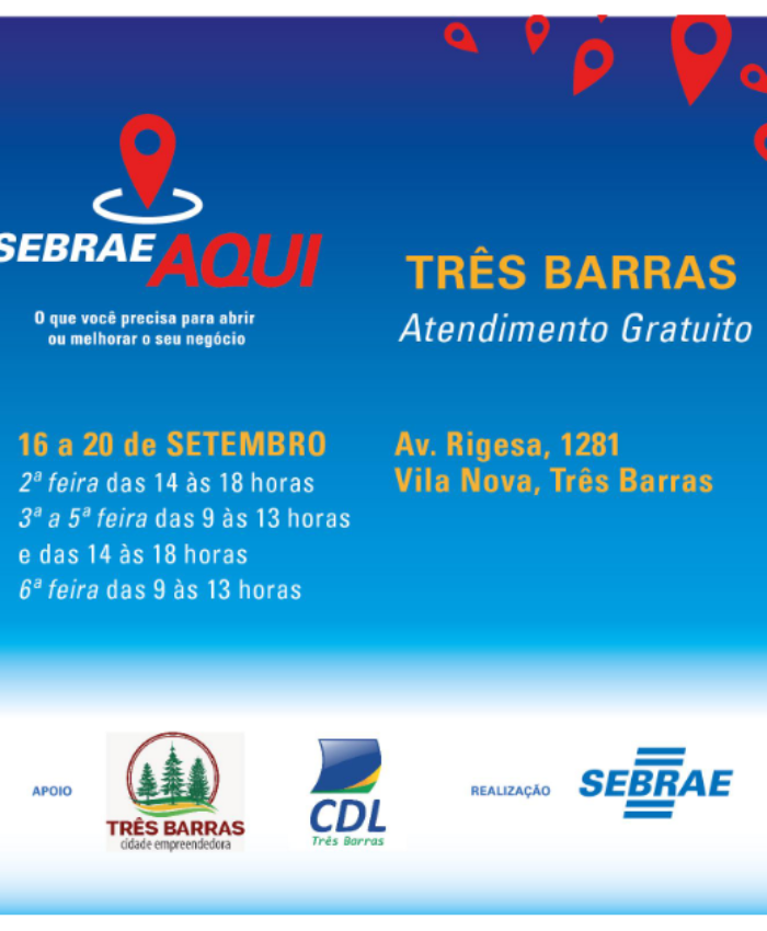 Unidade móvel do Sebrae estará em Três Barras para orientar a população