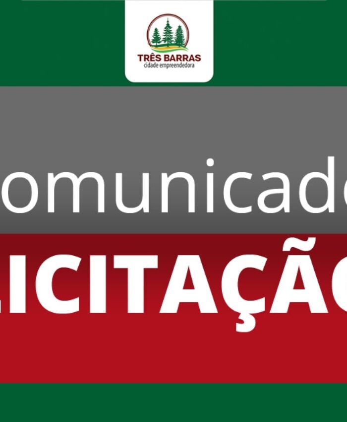 Urgente: comunicado sobre a reabertura de prazo de licitação