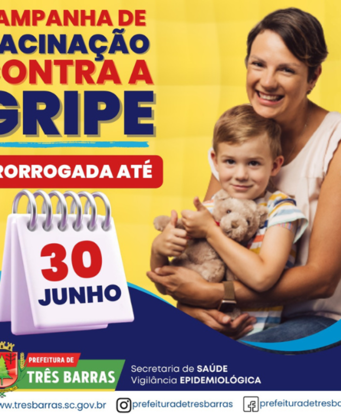 Vacinação contra a gripe é prorrogada; Três Barras já aplicou 4.912 doses
