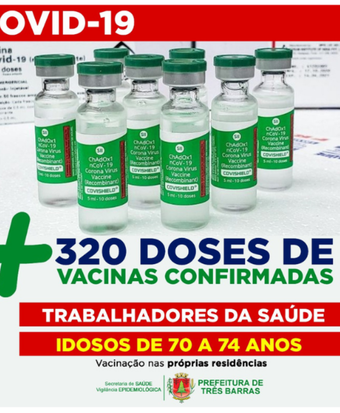 Vacinação de idosos de 70 a 74 anos terá continuidade com a chegada de novas doses
